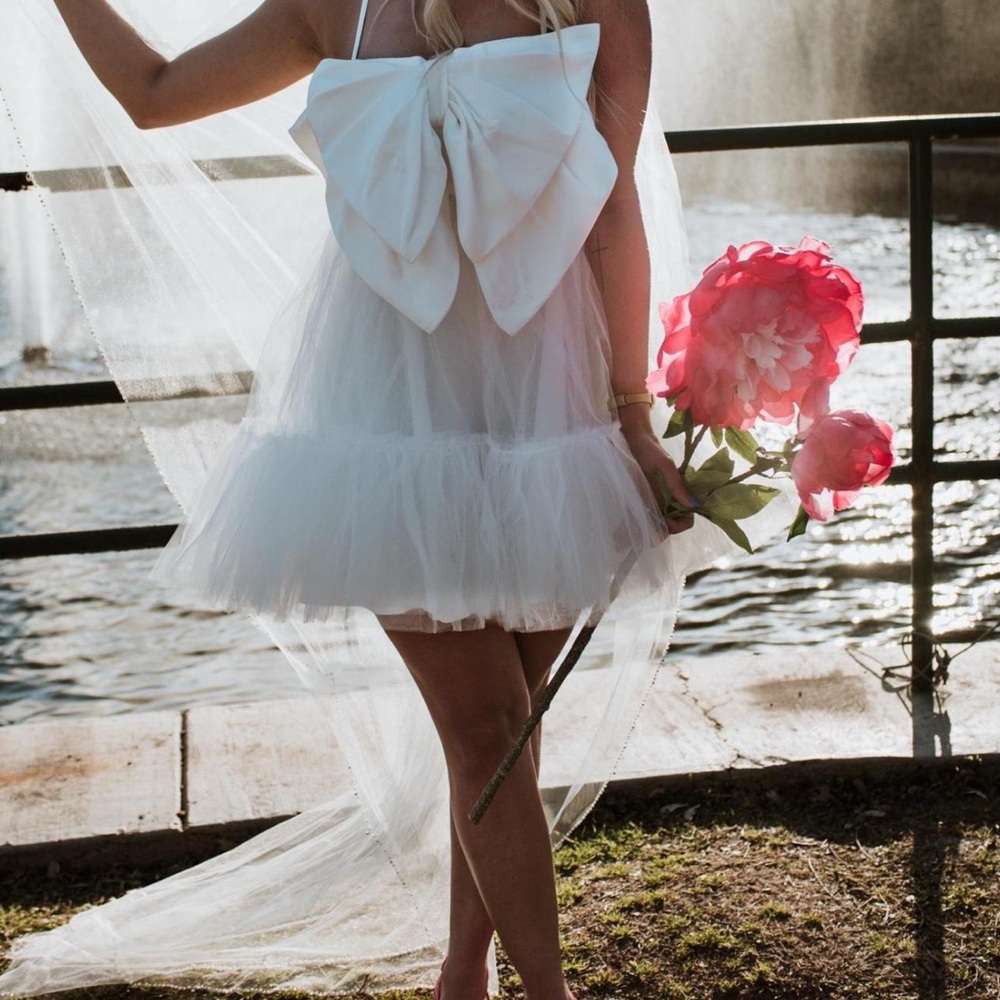 Hutch Dramatic Bow Tulle Mini Dress